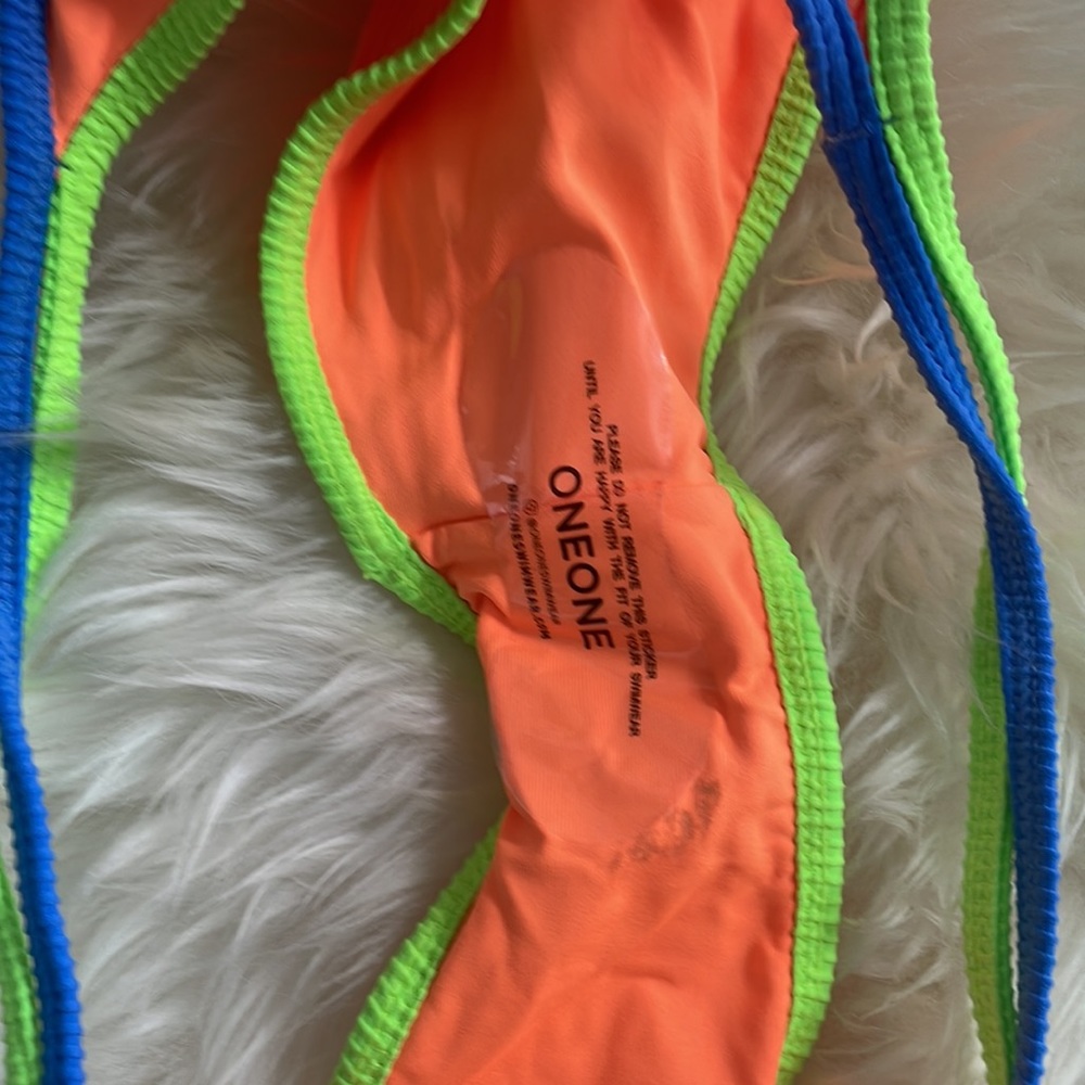 Neon Ribbed One One Bikini - Picture 5 of 7